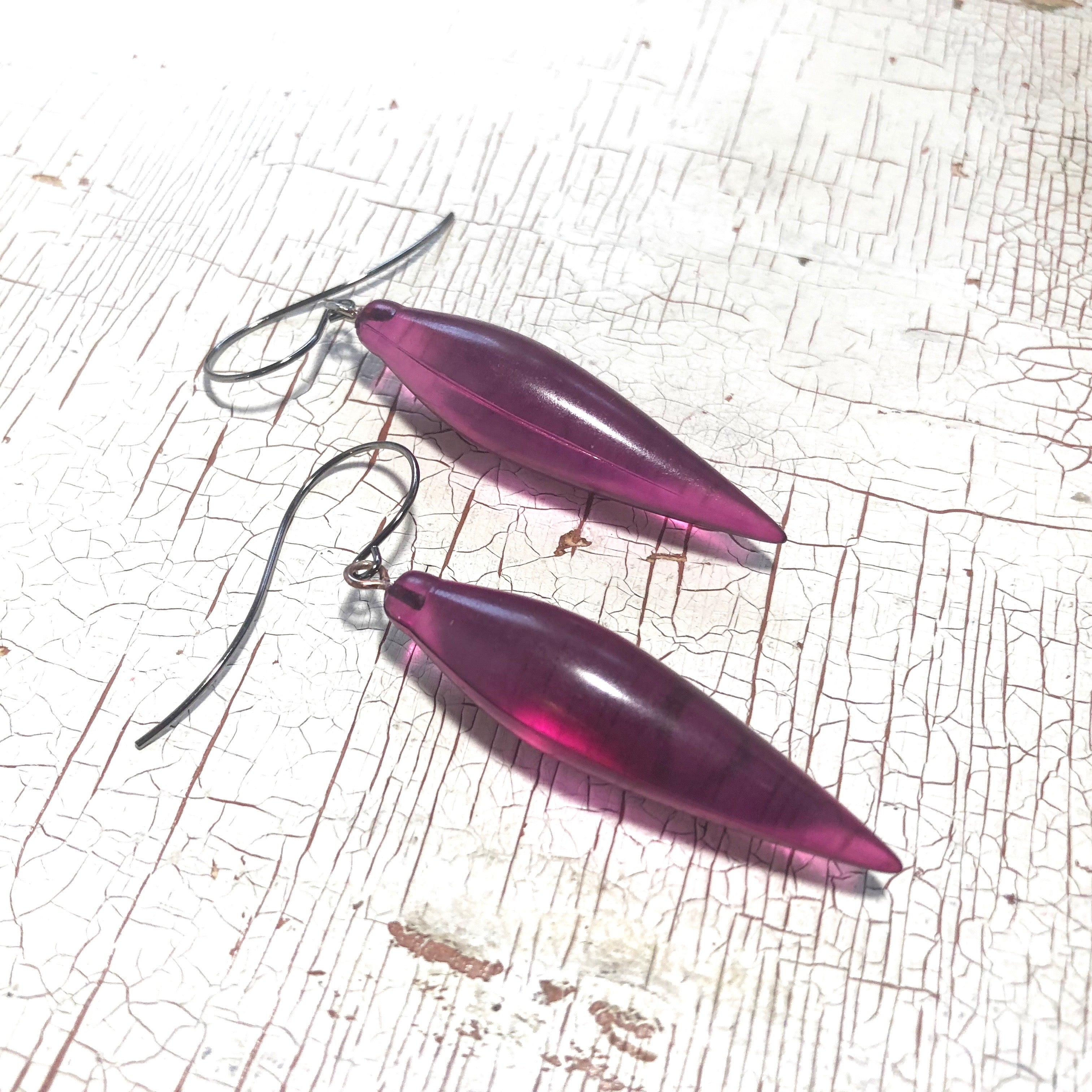 violet frosted earrings