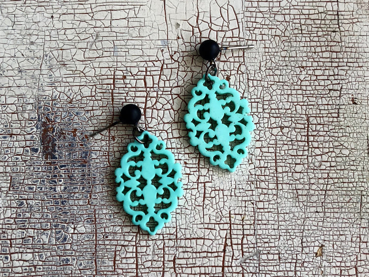 bohemian lace earrings turquoise