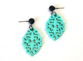 turquoise lace earrings