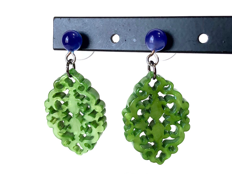 bright green lace earrings