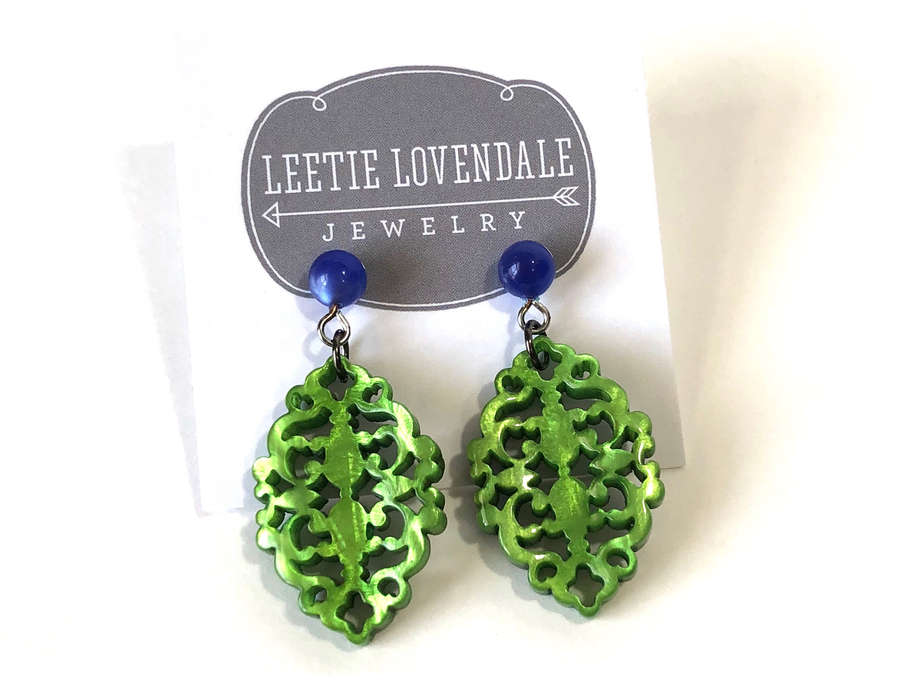 green glow earrings