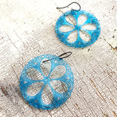 blue lace lucite earrings