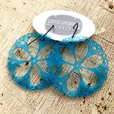 blue lace filigree earrings