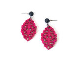 fuchsia lace earrings