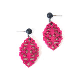 fuchsia earrings lace