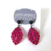 bright pink earrings leetie