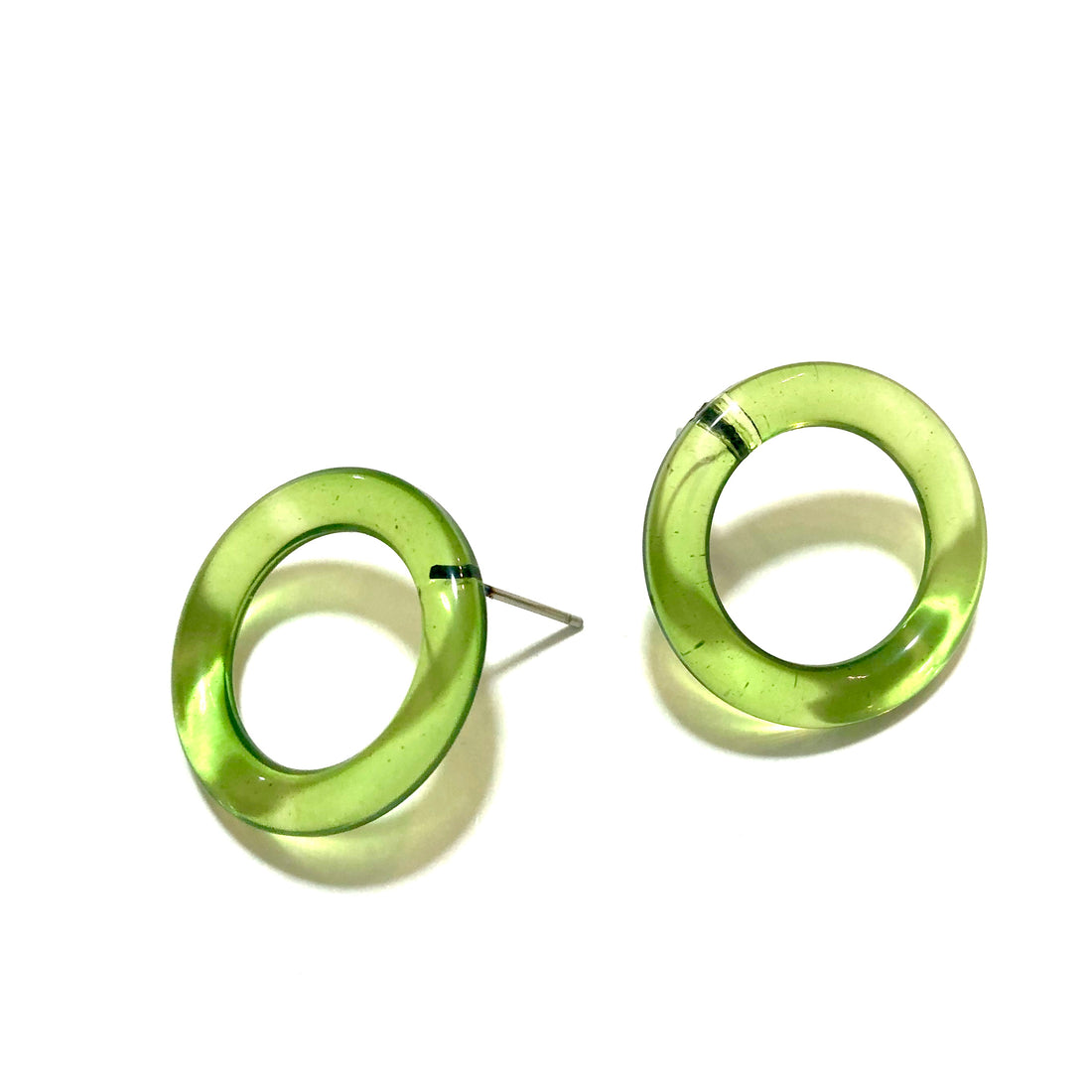 Prickly Pear Green Donut Stud Earrings