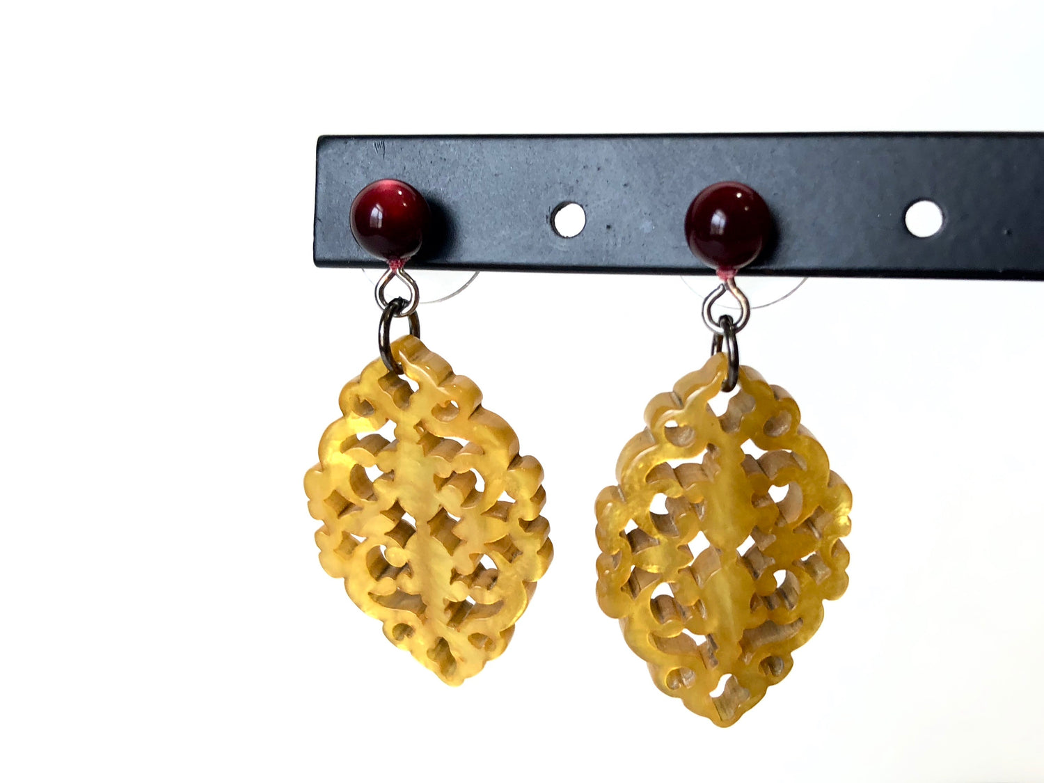golden resin earrings
