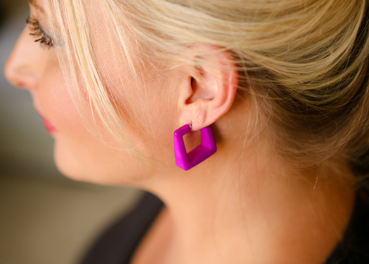 cubist hoop earrings violet