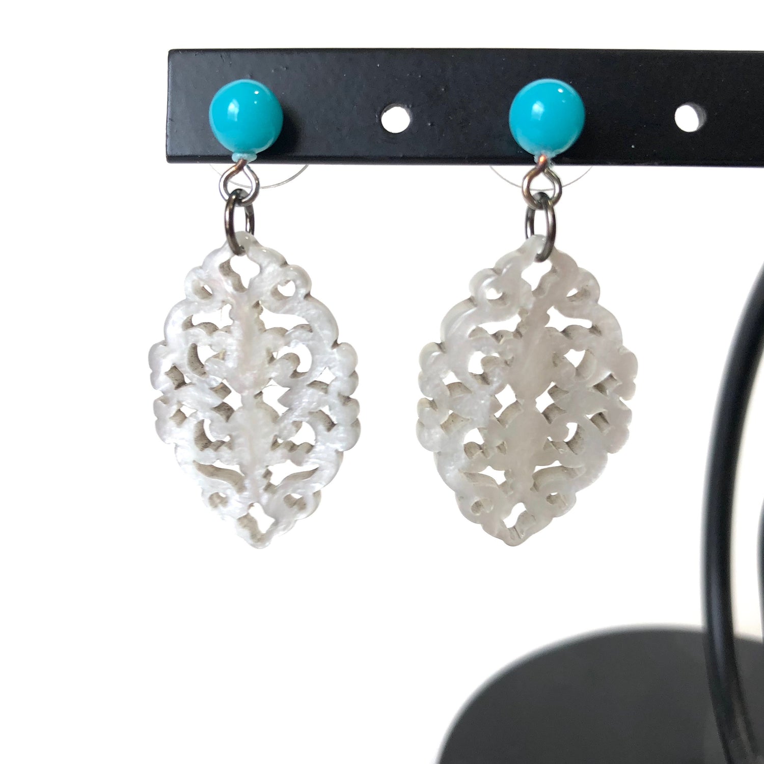 grey turquoise earrings