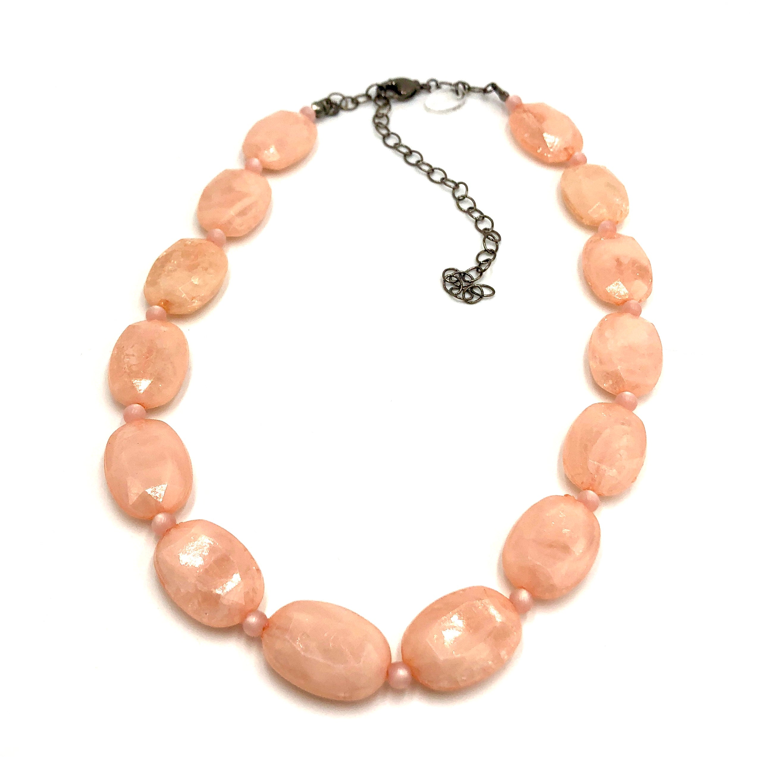 lucite necklace peach