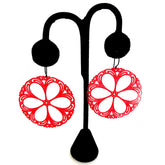 red statement acrylic earrings