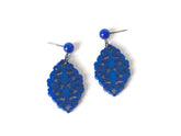 bright blue diamante earrings