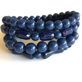 navy blue stack bracelets