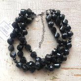 black faceted necklace