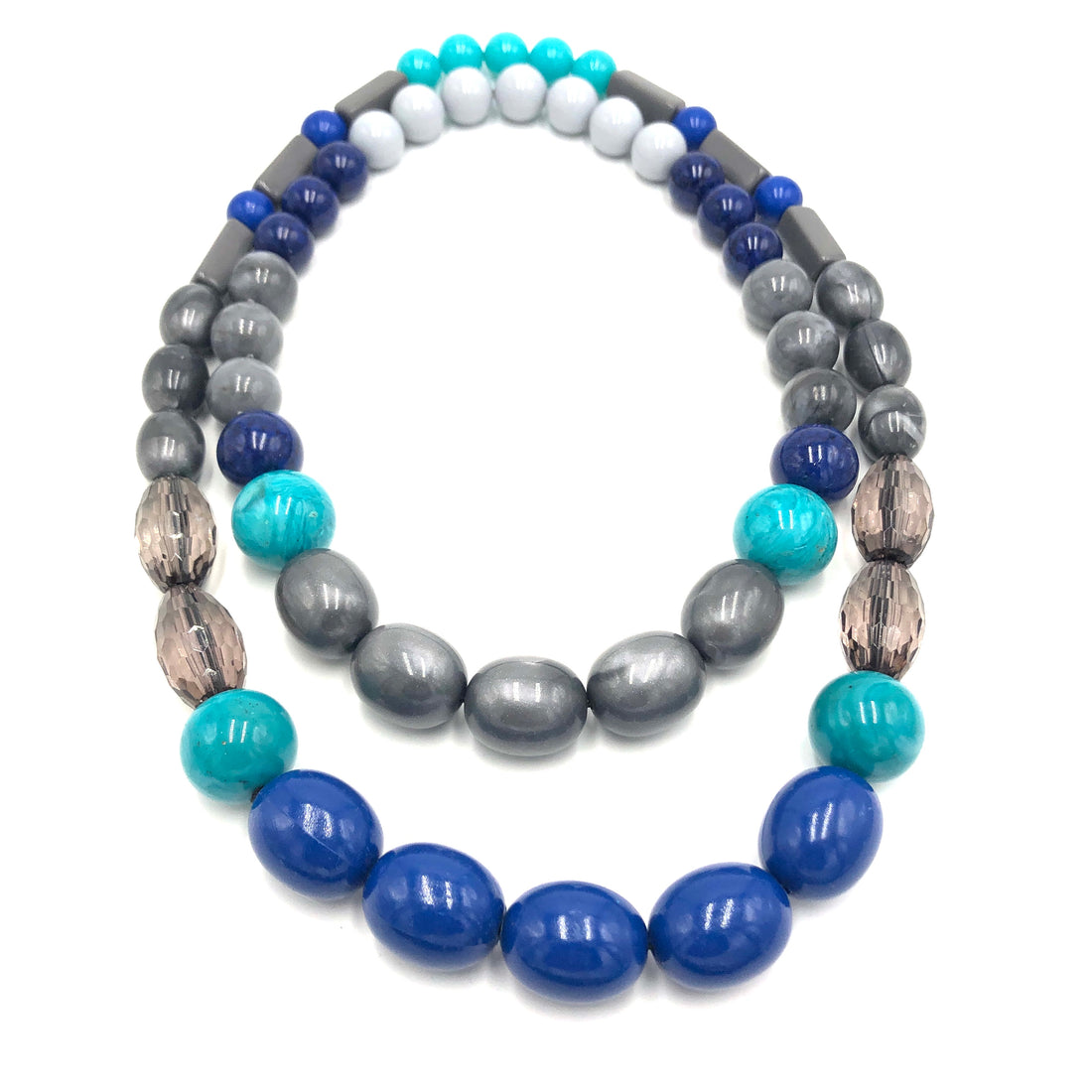 grey blue teal necklace