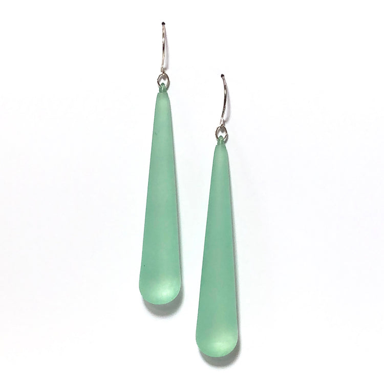 pastel green frosted earrings