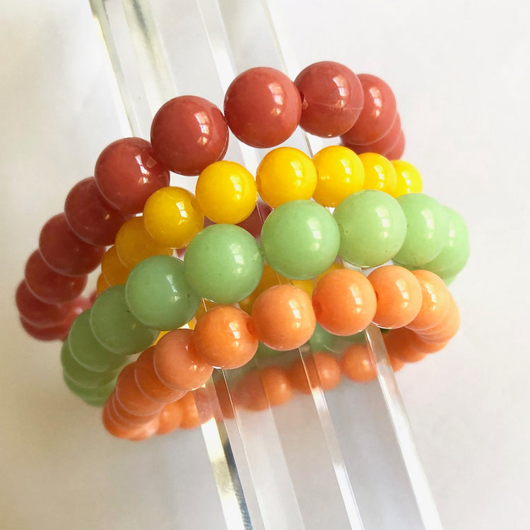 fruity lucite beaded bracelets