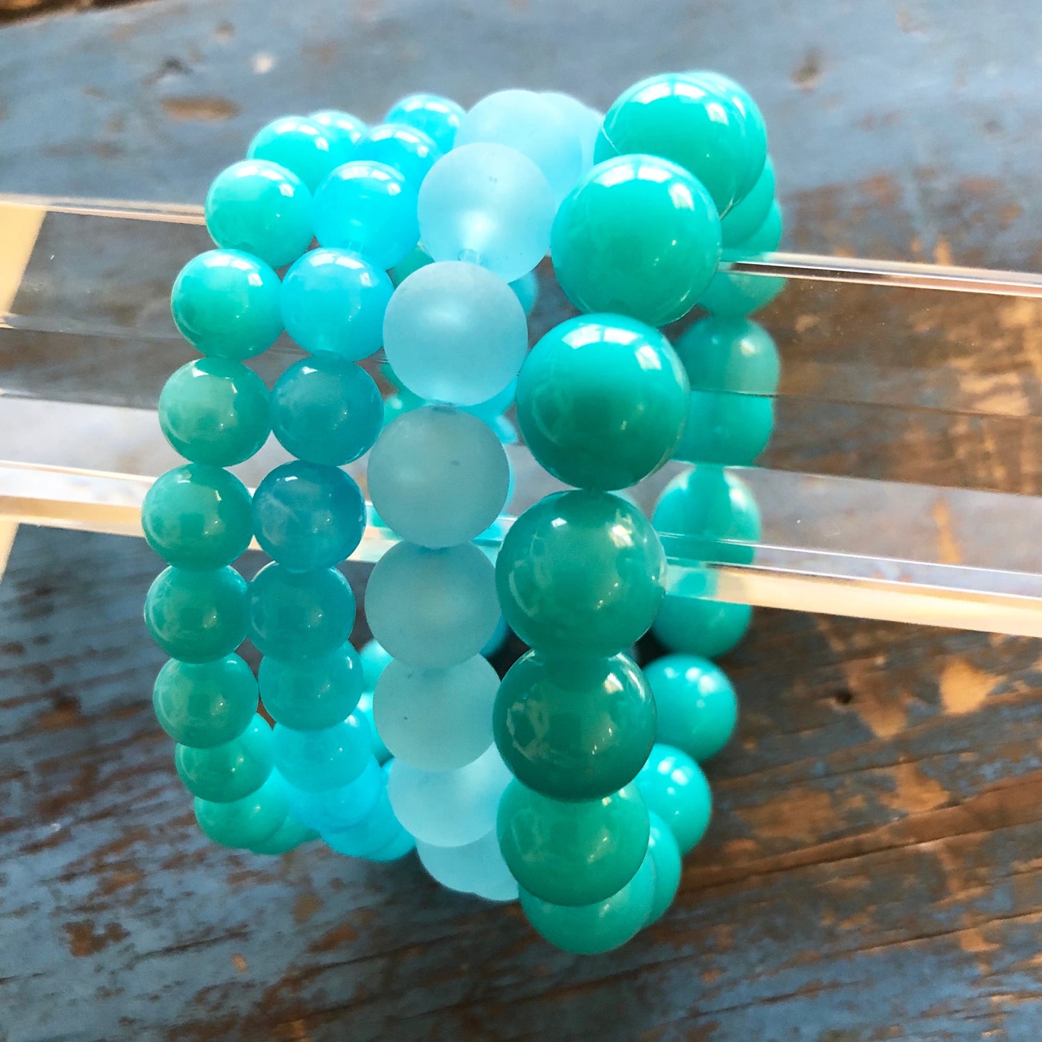 turquoise lucite bracelets