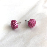 dark pink rose earrings