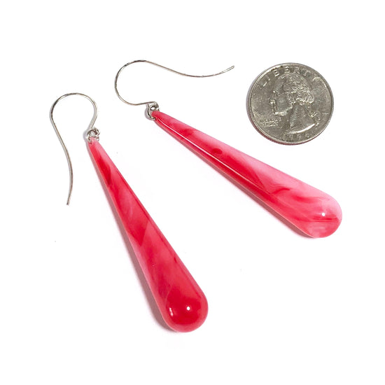 long teardrop earrings red