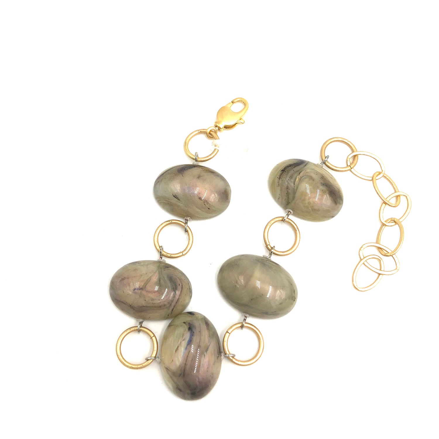 Jade Grey Gemz Stations Bracelet