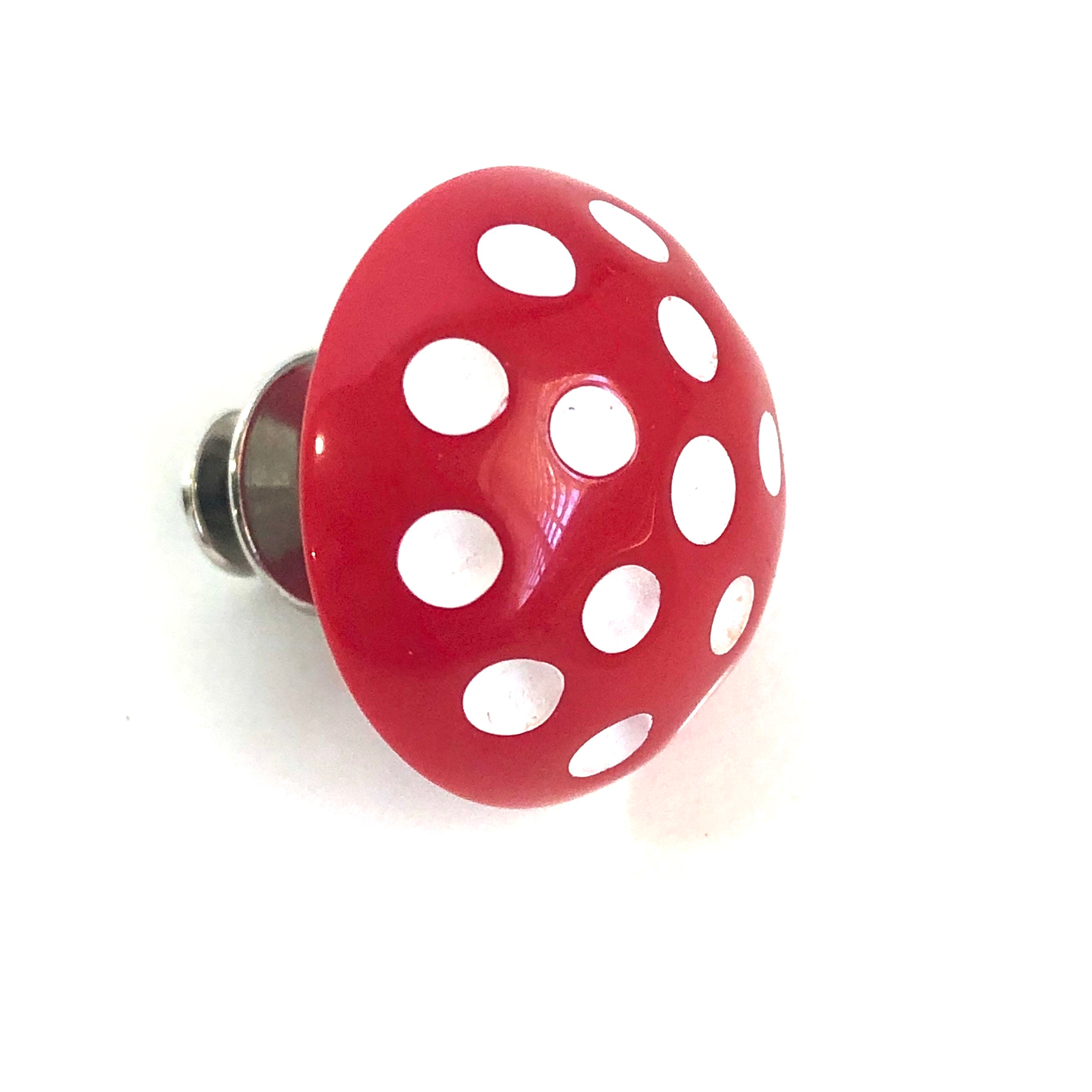 Cherry Red Polka Dot Lapel Pin