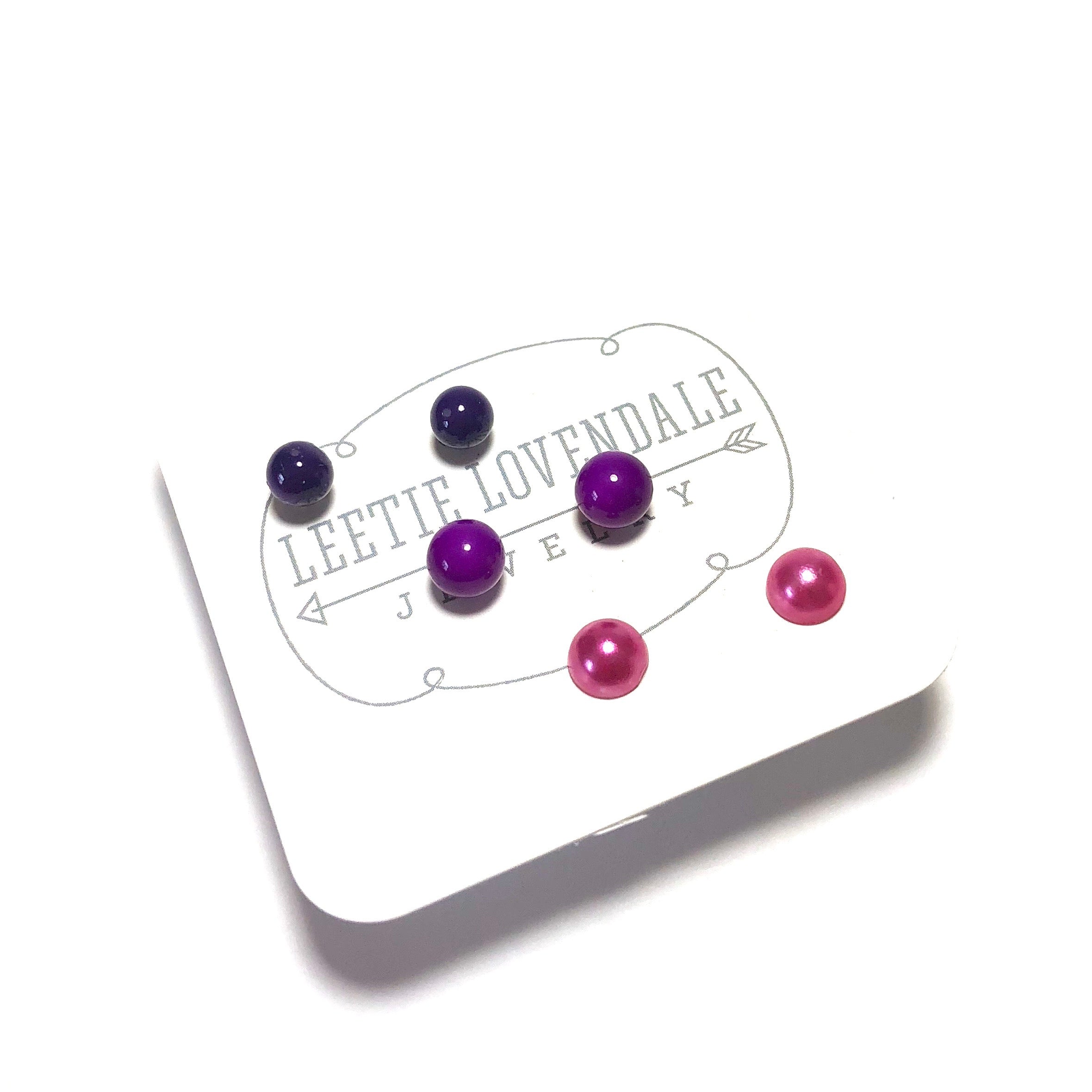 violet purple stud earrings