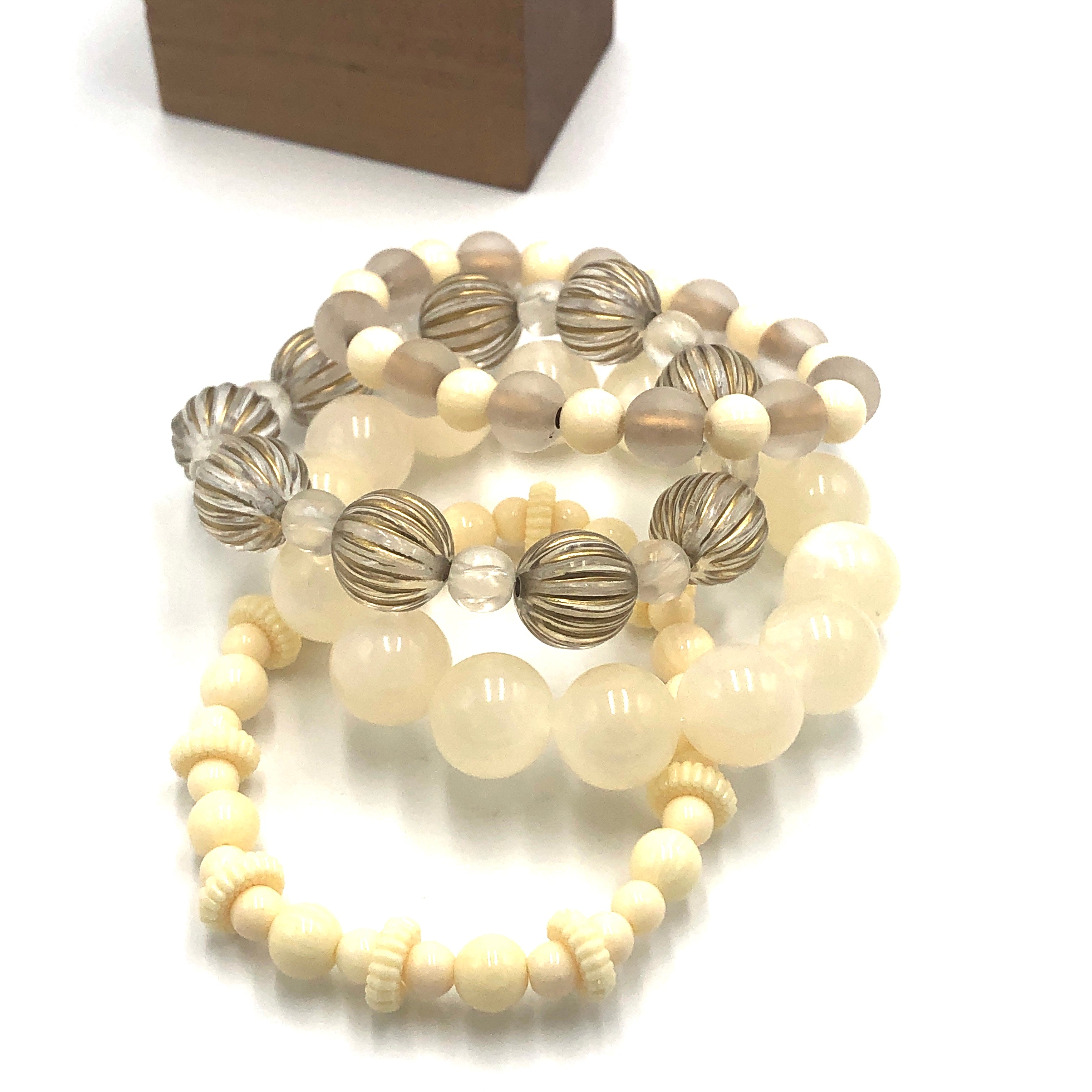 off white lucite bracelets