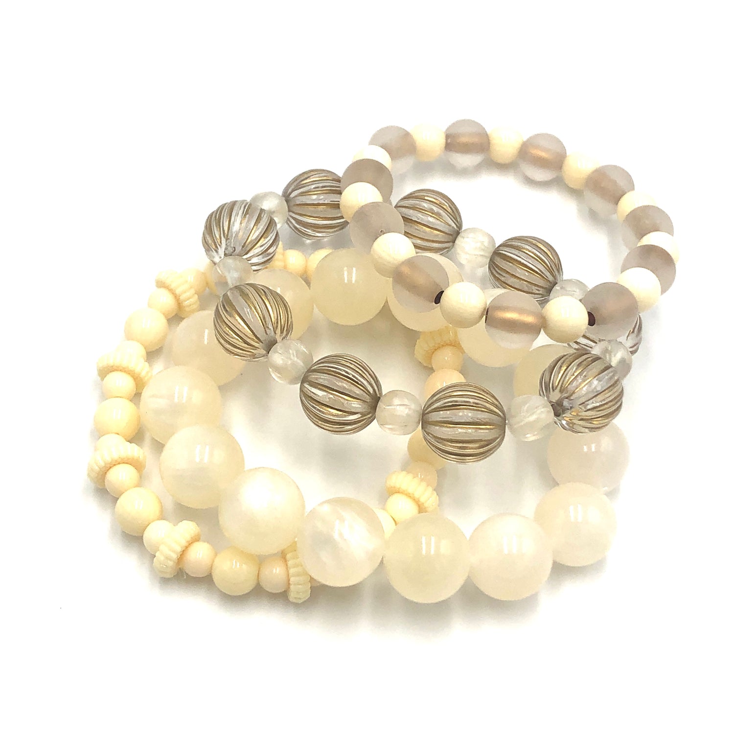 cream white bracelets
