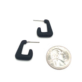 black matte geometric earrings
