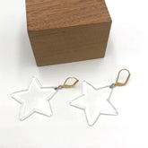 clear star earrings