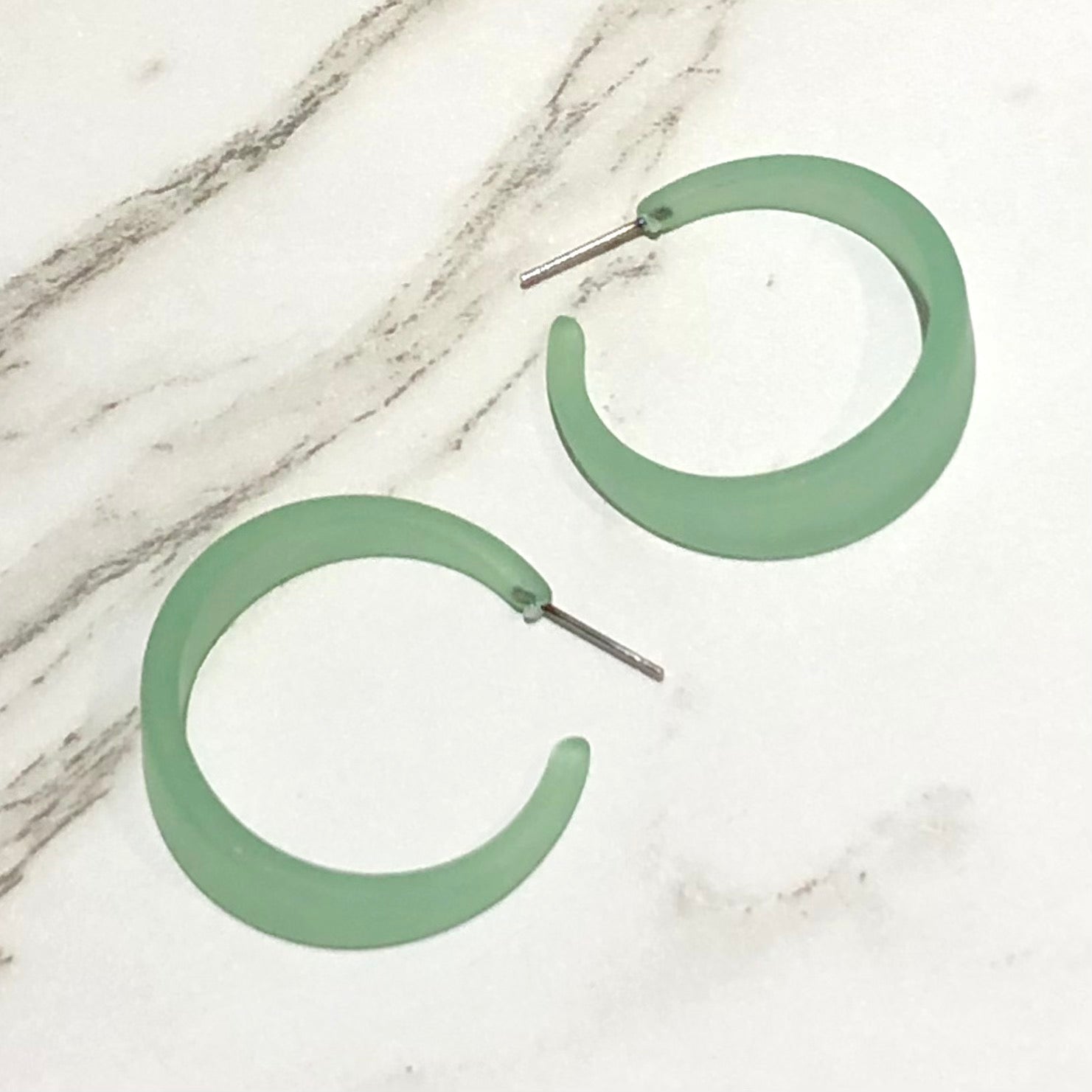 frosted green hoops acrylic