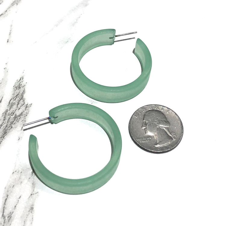 green hoop earrings
