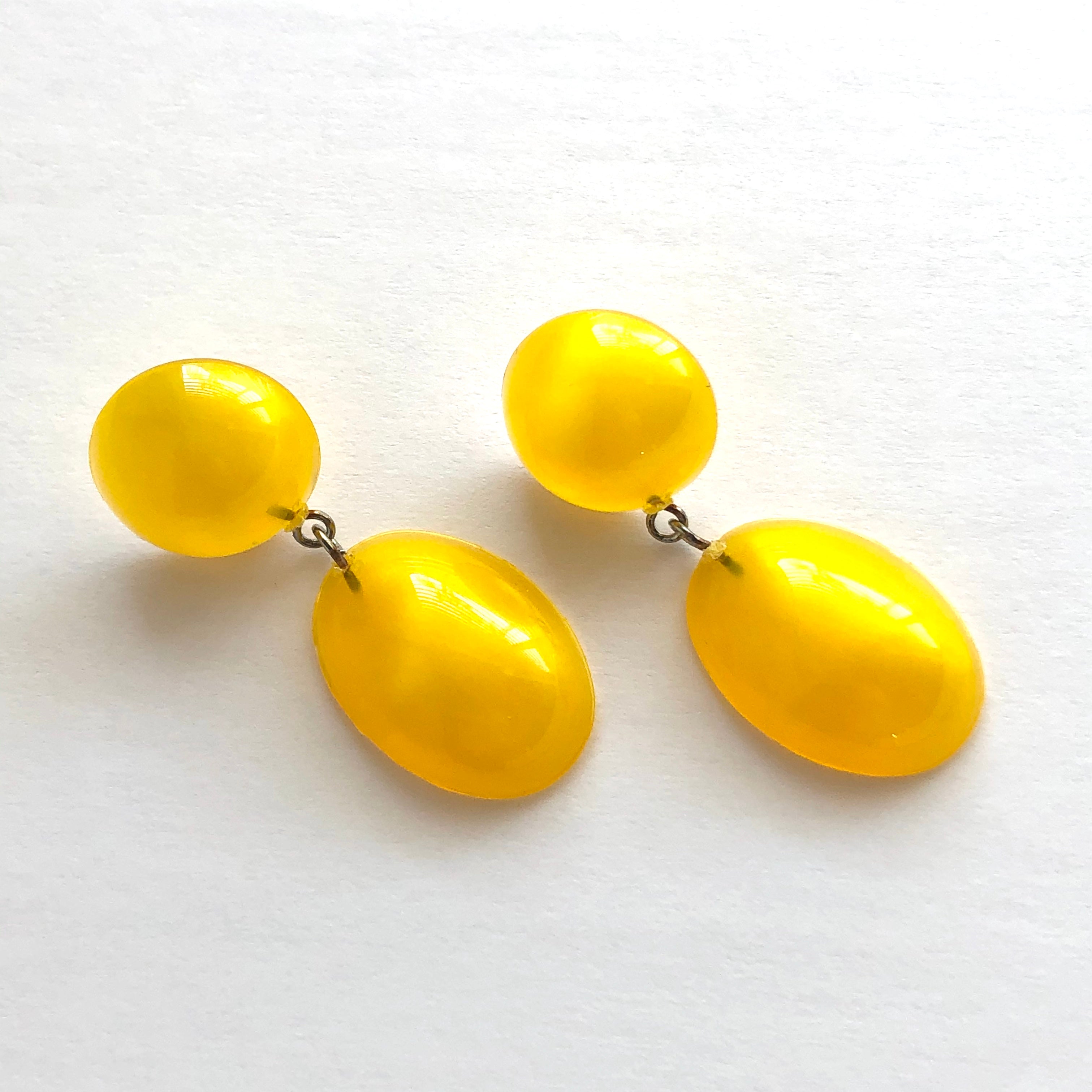 Yellow Aura Glow Jelly Bean Earrings