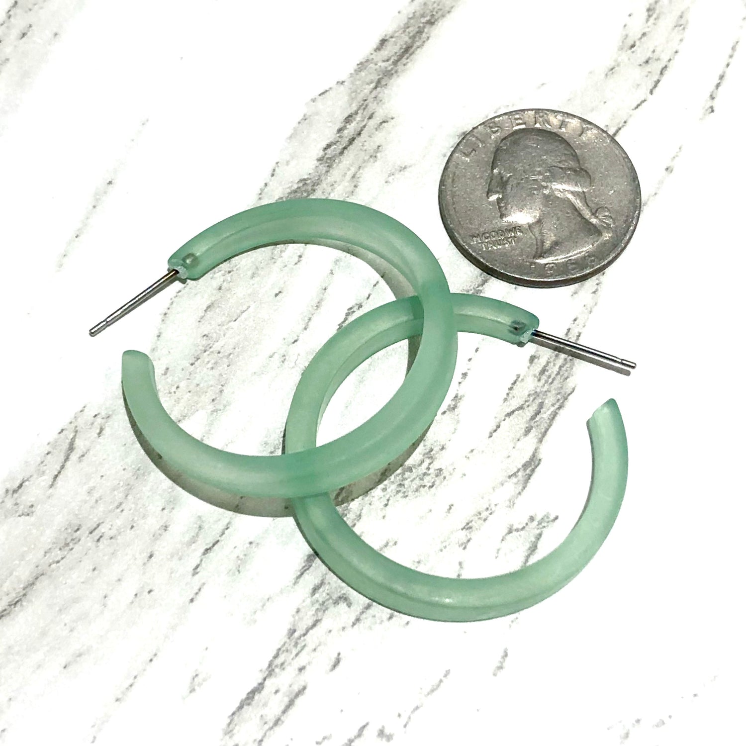 mint green earrings