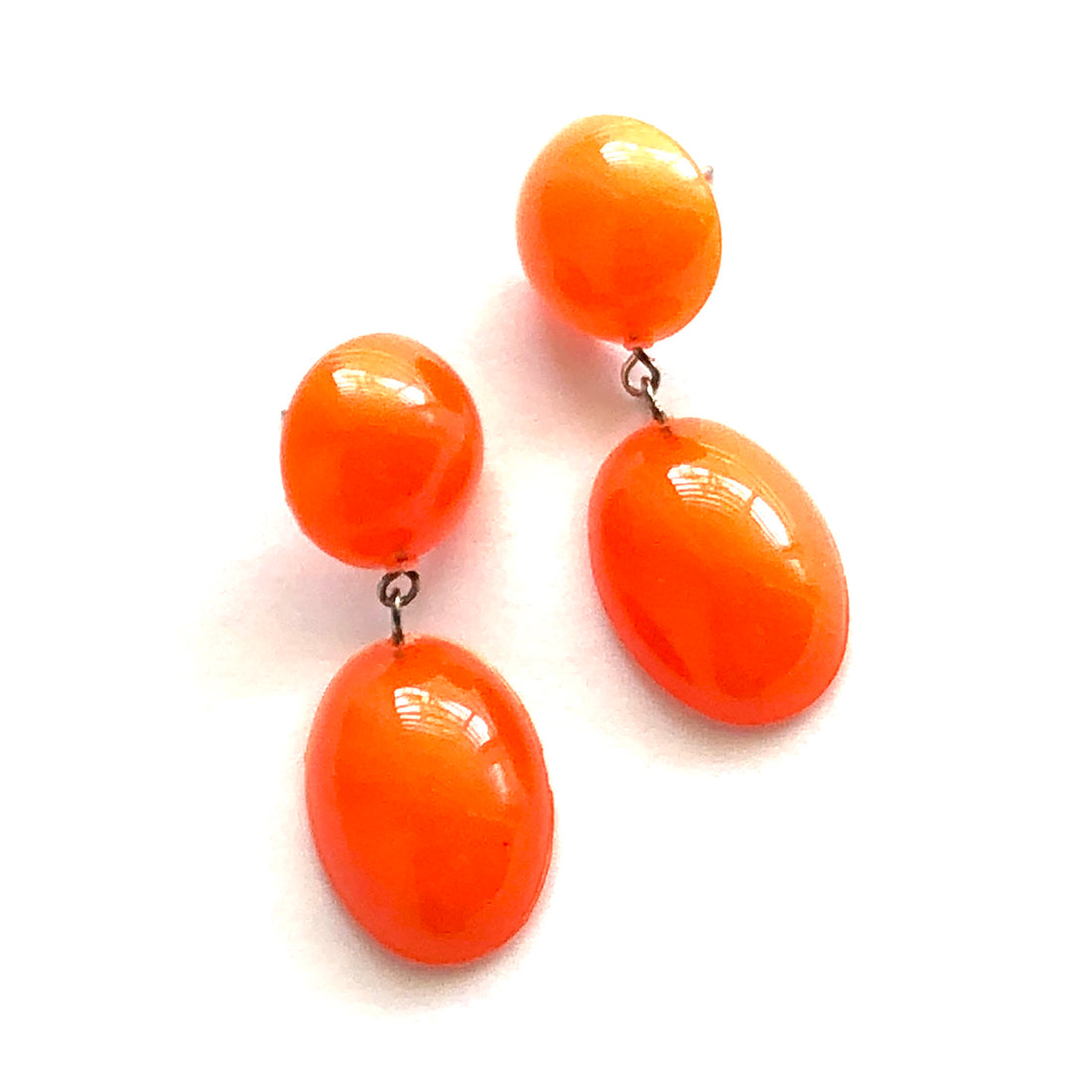 Orange Aura Glow Jelly Bean Earrings