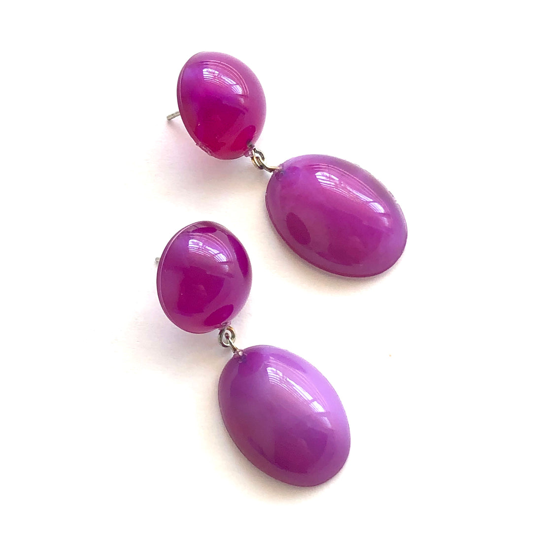 Violet Aura Glow Jelly Bean Earrings