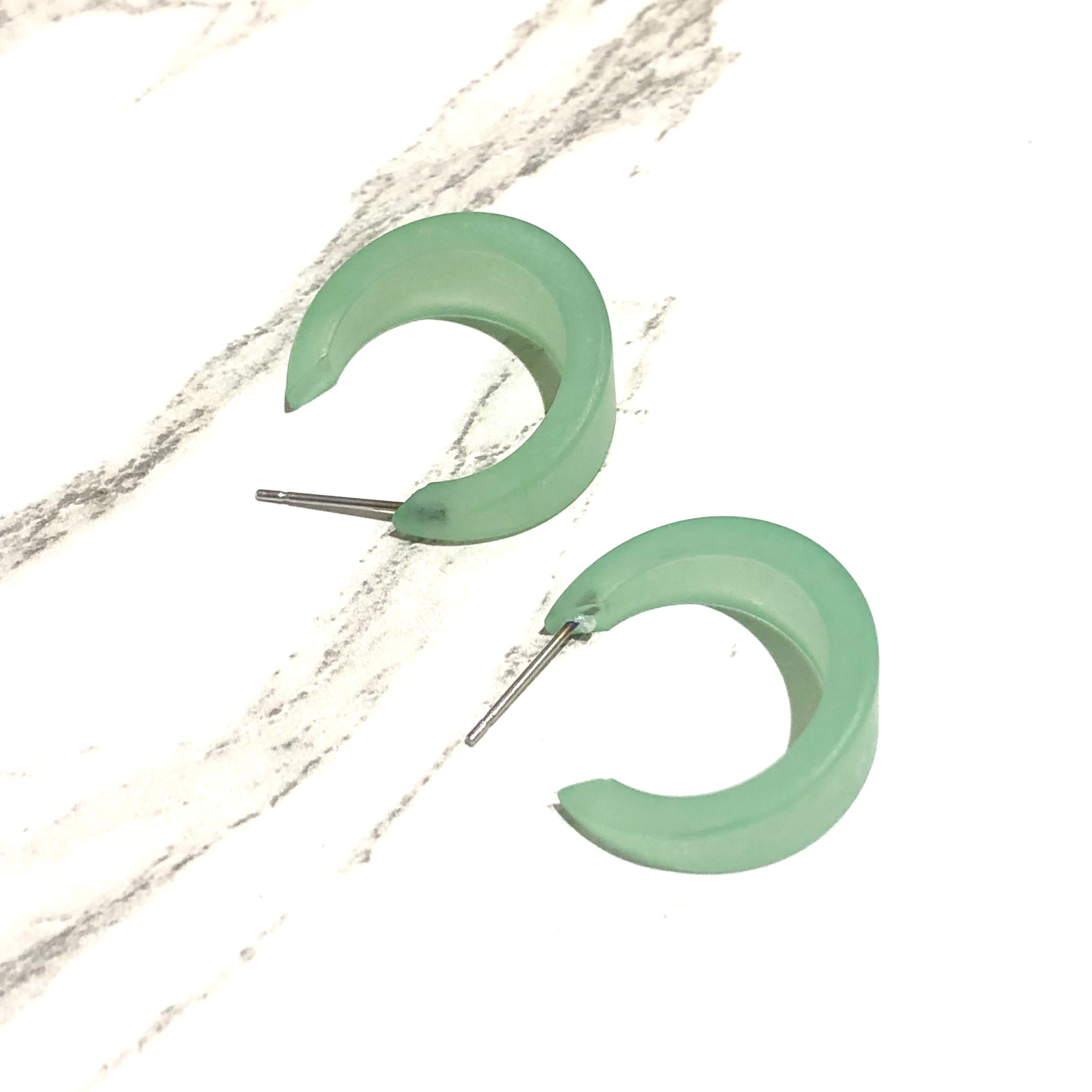 mint green small hoops