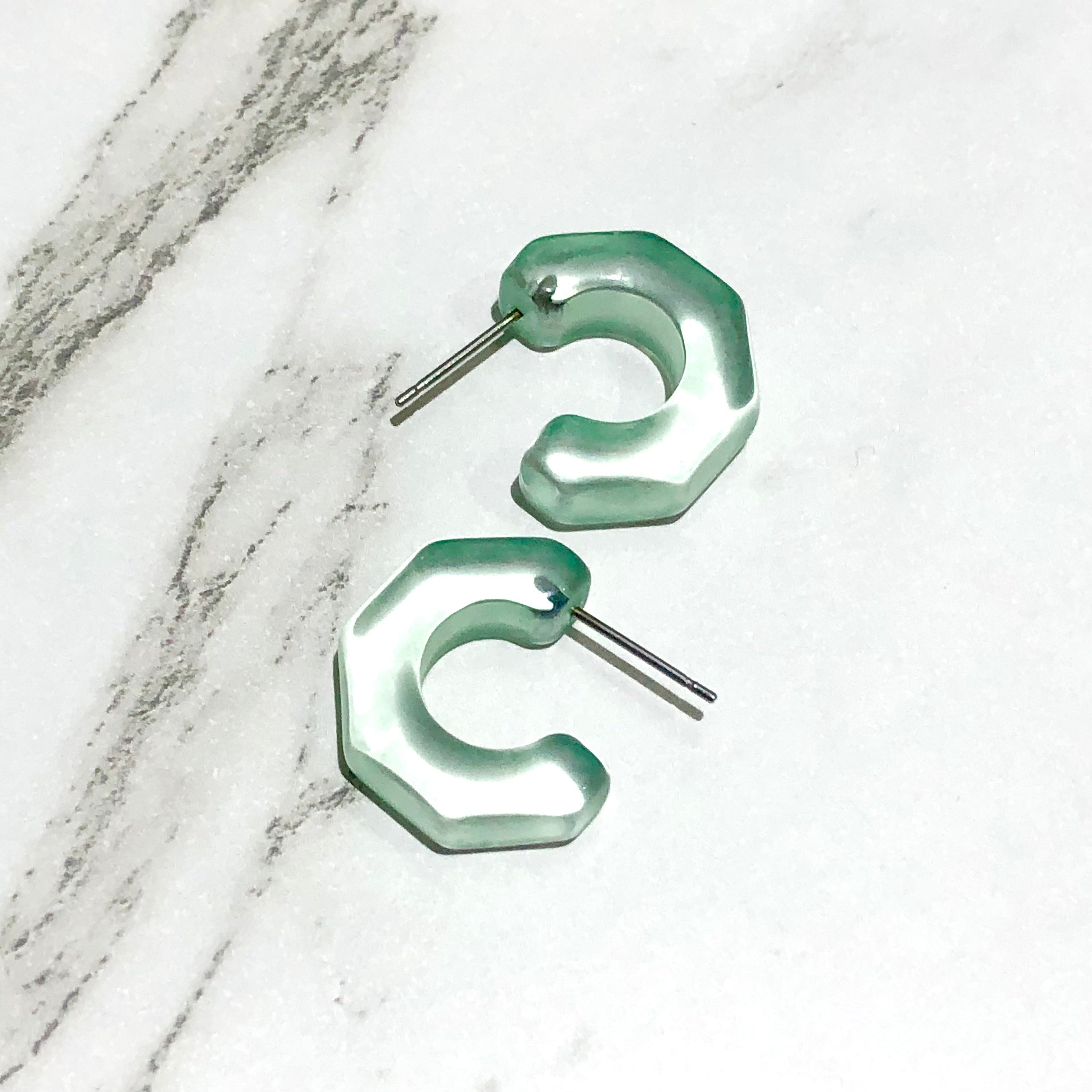 green gracie hoop earrings