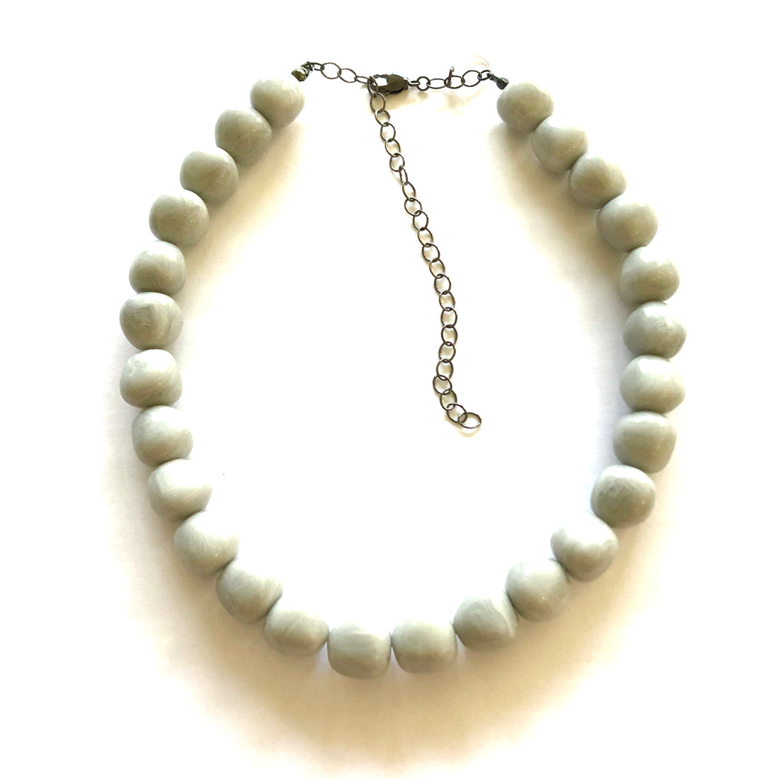 Light Grey Apple Beaded Marco Necklace