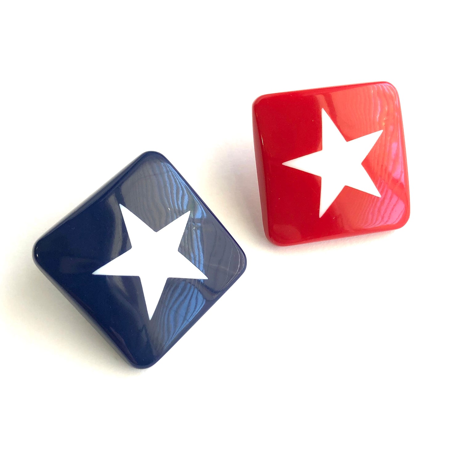 red white and blue star earrings
