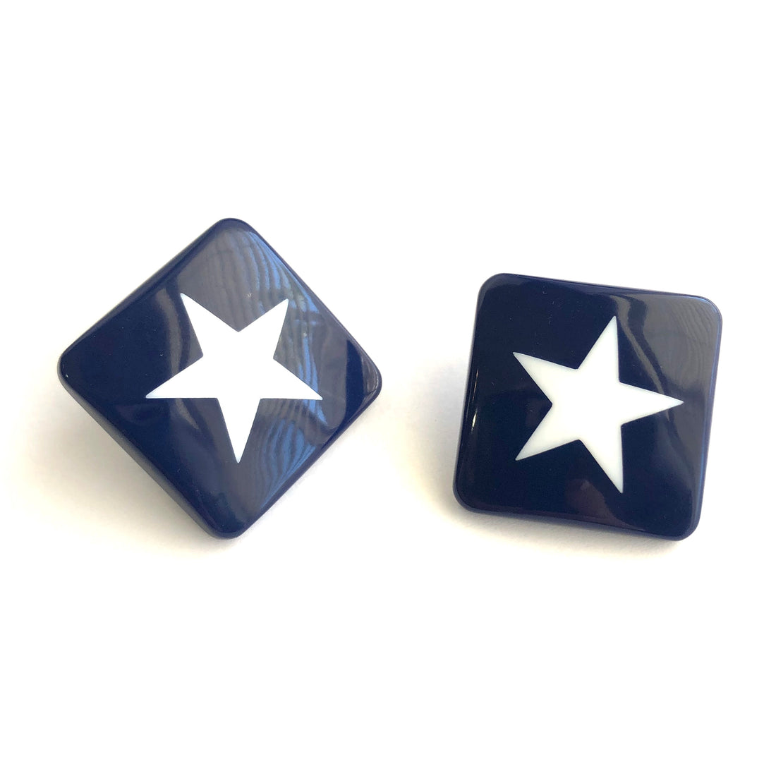 navy star earrings