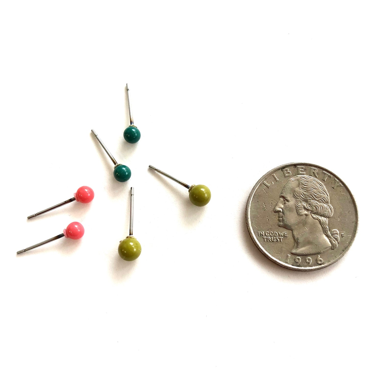 tiny stud earrings lucite