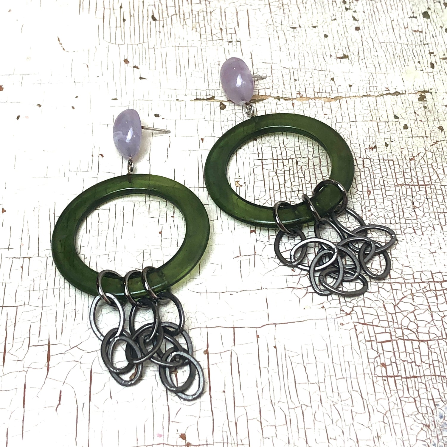 Olive &amp; Lilac Stephanie Chain Earrings