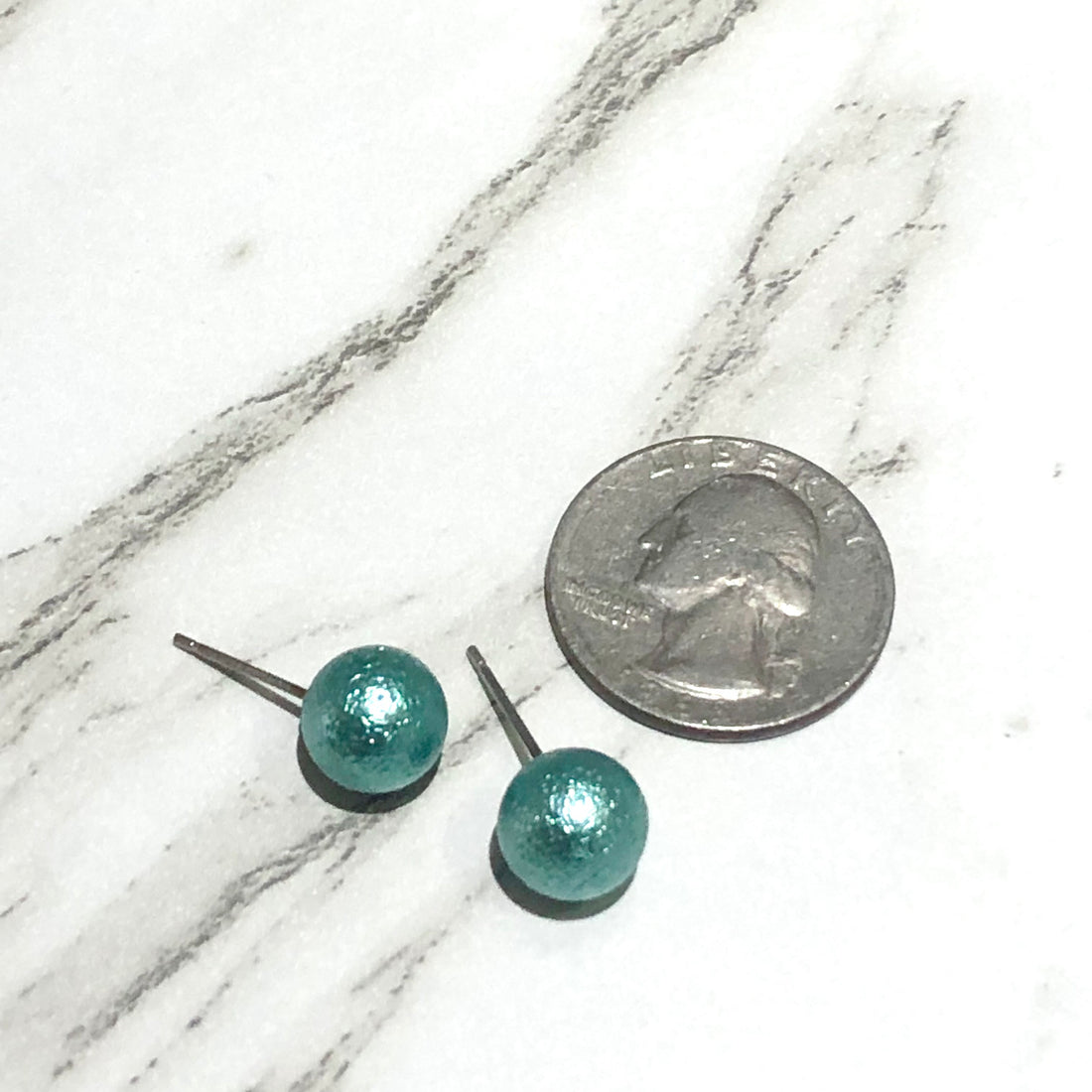 seafoam peacock studs