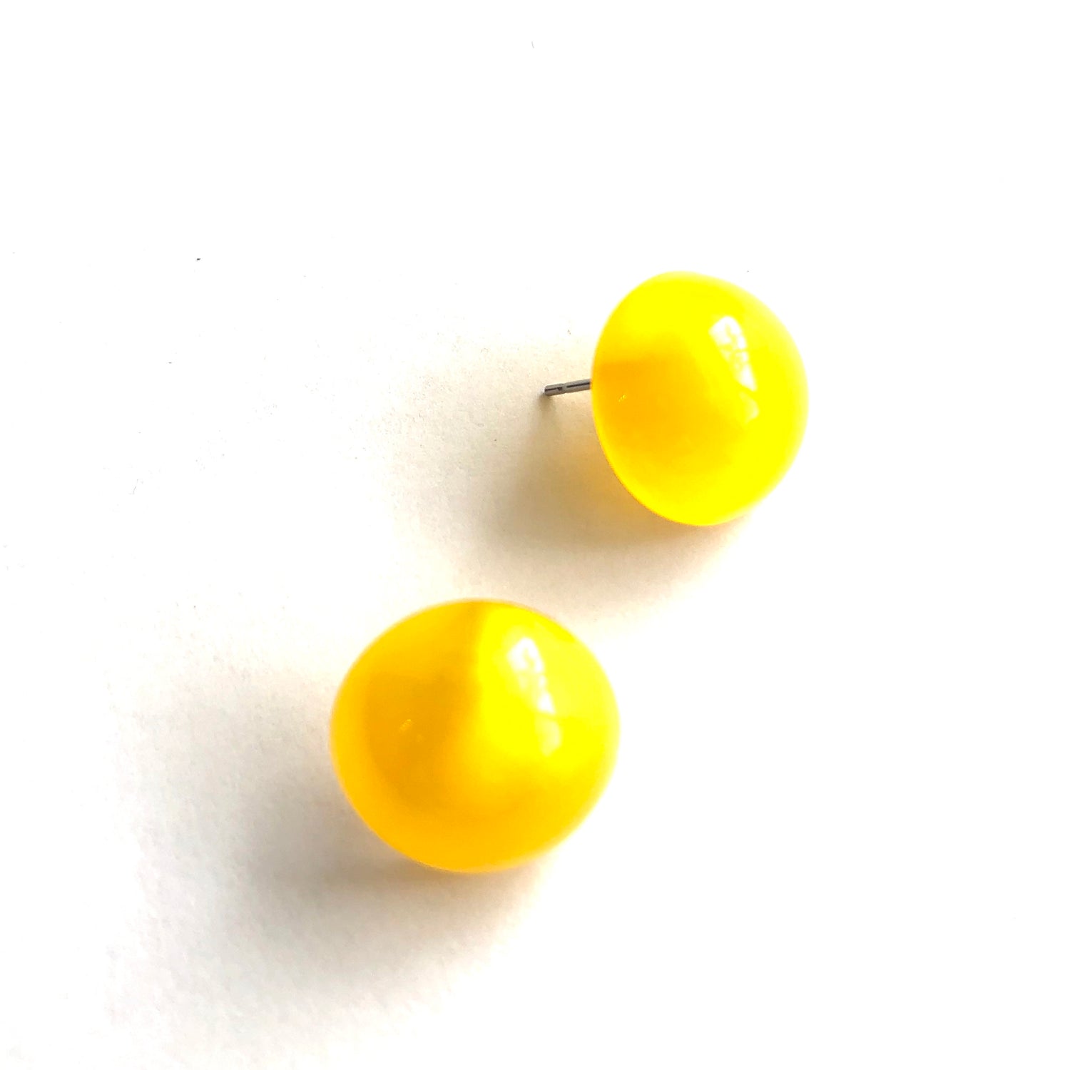 Yellow Aura Glow Retro Button Studs