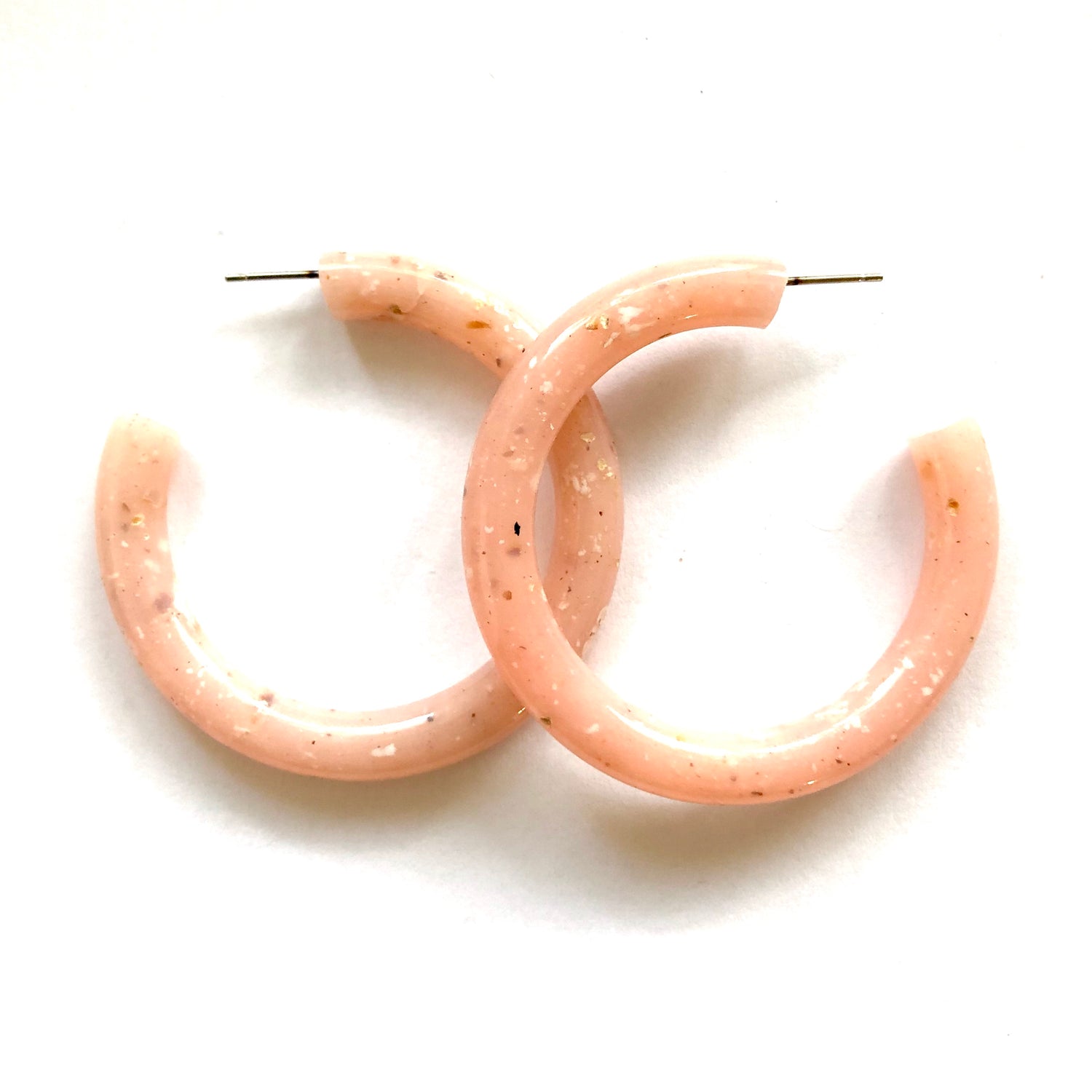 Pink Granite XL Jelly Hoop Earrings - 2&quot;