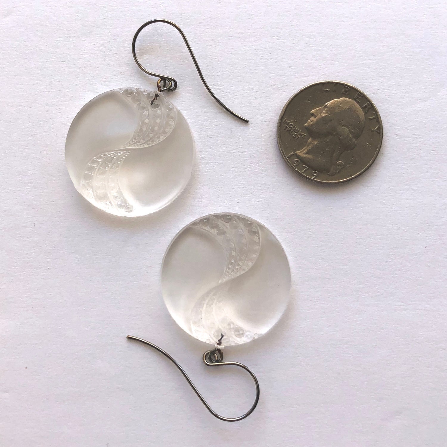 clear lucite drop earrings