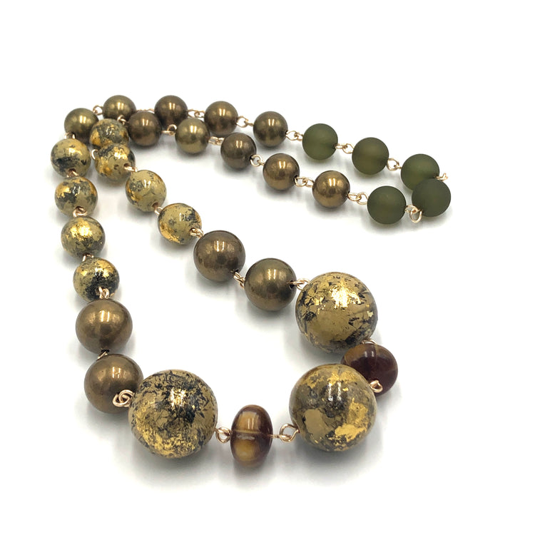 metallic bronze necklace